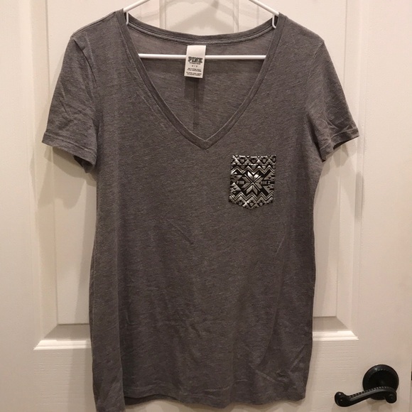 PINK Victoria's Secret Tops - Pink Victoria’s Secret V Neck T-Shirt